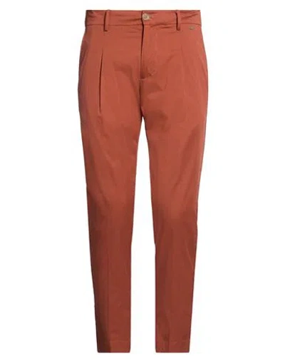 Eredi Del Duca Man Pants Rust Size 30 Cotton, Polyamide, Elastane In Burgundy