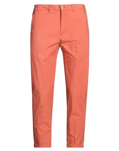 Eredi Del Duca Man Pants Rust Size 32 Cotton, Elastane In Pink