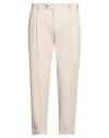 Eredi Del Duca Man Pants Sand Size 36 Polyester, Viscose, Elastane In Neutral