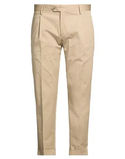 Eredi Del Duca Man Pants Sand Size 38 Cotton, Elastane In Neutral
