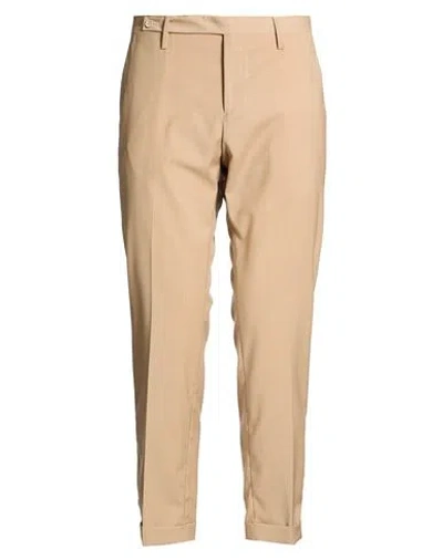 Eredi Del Duca Man Pants Sand Size 38 Polyester, Wool, Elastane In Brown