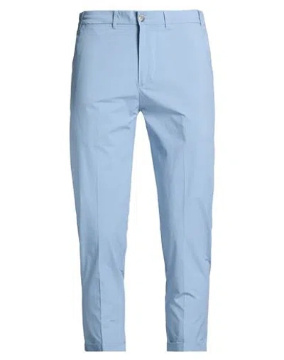 Eredi Del Duca Man Pants Sky Blue Size 32 Cotton, Elastane