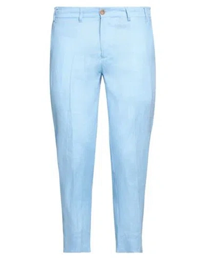 Eredi Del Duca Man Pants Sky Blue Size 38 Linen