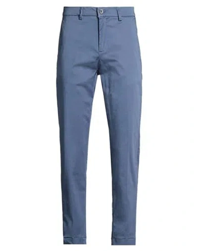 Eredi Del Duca Man Pants Slate Blue Size 28 Cotton, Elastane