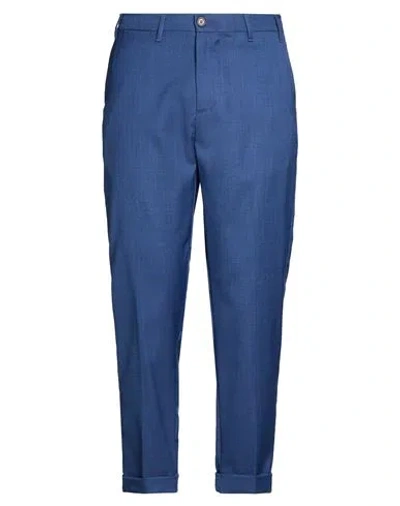 Eredi Del Duca Man Pants Slate Blue Size 36 Polyester, Viscose, Elastane
