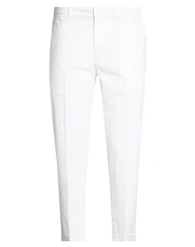 Eredi Del Duca Man Pants White Size 38 Cotton, Elastane
