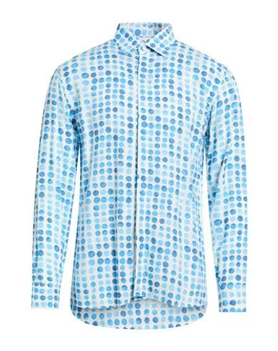 Eredi Del Duca Man Shirt Azure Size L Viscose In Brown