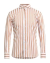 Eredi Del Duca Man Shirt Camel Size Xl Cotton, Polyamide, Elastane In Multi