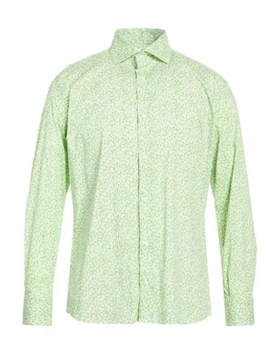 Eredi Del Duca Man Shirt Lime Green Size Xl Cotton, Polyamide, Elastane In Multi
