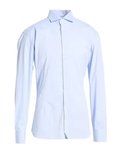 Eredi Del Duca Man Shirt Sky Blue Size 3xl Cotton, Elastane
