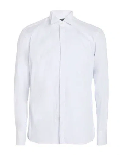 Eredi Del Duca Man Shirt White Size Xxl Cotton, Elastane