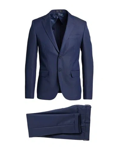 Eredi Del Duca Man Suit Navy Size 42 Polyester, Viscose, Elastane In Blue