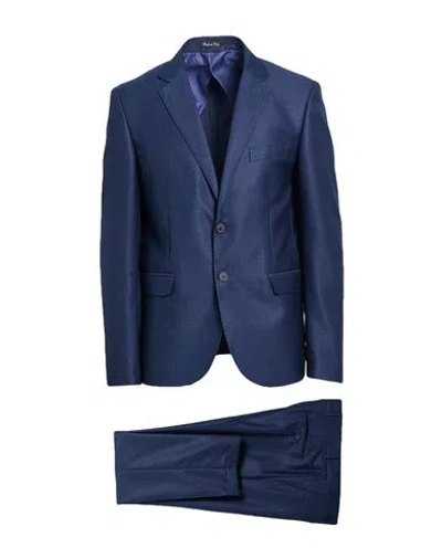 Eredi Del Duca Man Suit Navy Size 42 Polyester, Viscose, Elastane In Blue
