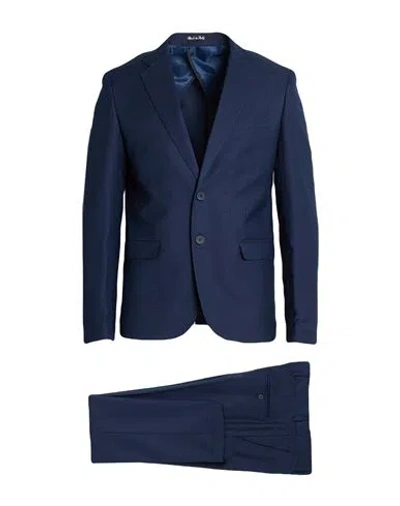 Eredi Del Duca Man Suit Navy Size 42 Polyester, Viscose, Elastane In Blue