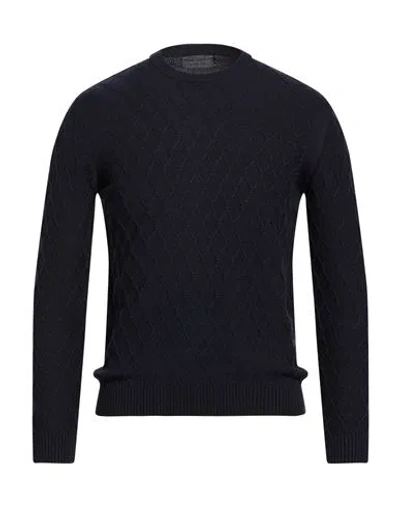 Eredi Del Duca Man Sweater Navy Size S Cotton, Polyester, Polyamide, Acrylic, Wool In Black