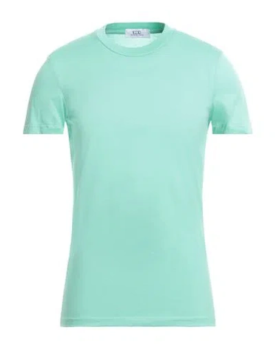 Eredi Del Duca Man T-shirt Light Green Size M Cotton In Blue