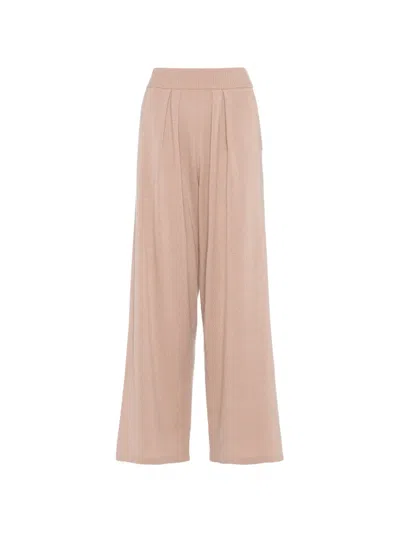 Eres Access Pleated Knitted Trousers In Neutral