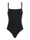 Eres 'acquarelle' Black One-piece Swimsuit With Back Neckline In Black