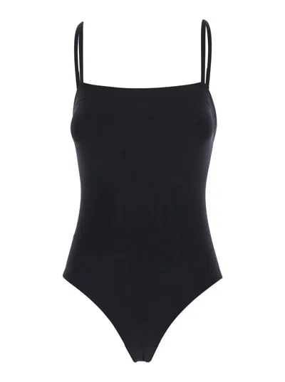 Eres 'acquarelle' Black One-piece Swimsuit With Back Neckline