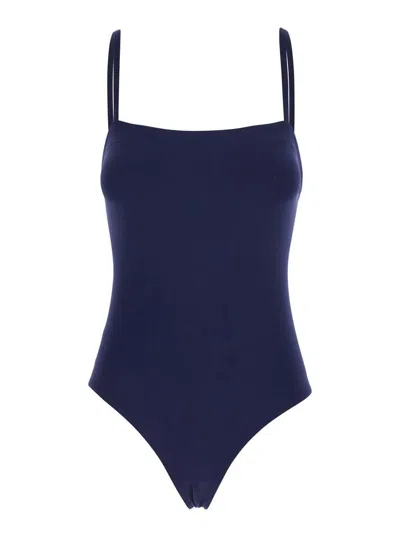 Eres 'acquarelle' Blue One-piece Swimsuit With Back Neckline