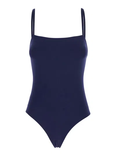 Eres Acquarelle Blue One-piece Swimsuit With Back Neckline In Tech Fabric Woman