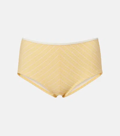 Eres Aftersun Striped Bikini Bottoms In Yellow