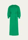 ERES AIMEE BELTED LONG-SLEEVE LINEN MAXI DRESS