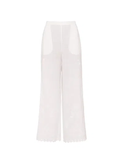 Eres Albatre Embroidered Linen Trousers In White