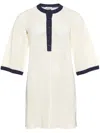 Eres Albatros Open-knit Cotton-blend Mini Dress In Neutrals