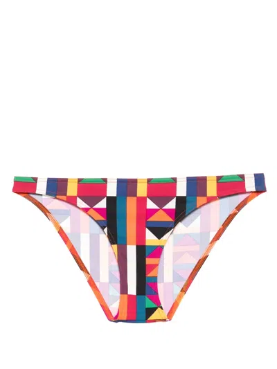 Eres Allégorie Geometric-print Bikini Bottoms In Orange