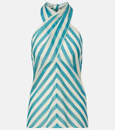 Eres Alter Ego Striped Cotton Voile Top In Multi