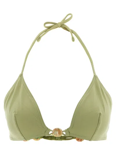 Eres Alva Bead-embellished Bikini Top In Green