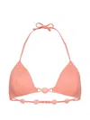 Eres Halter Nylon Alva Triangle Bead Bikini Top In Pink