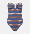 Eres Amiral Swimsuit In Rayure Denim