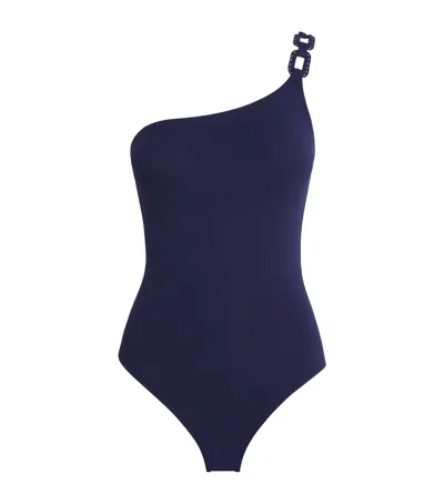 Eres Ancre Plaisance One-shoulder Swimsuit In Blue