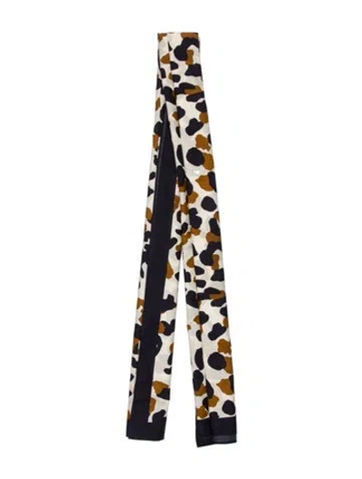 Pre-owned Eres Animal Print Scarf In Blue/white