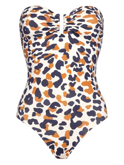 Eres Animal-print Swimsuit In 白色