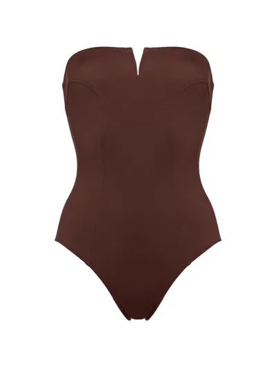 Eres Apparence Bustier Swimsuit In Brown