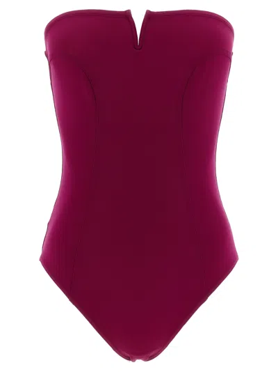 Eres Apparence Bustier Swimsuit In Burgundy