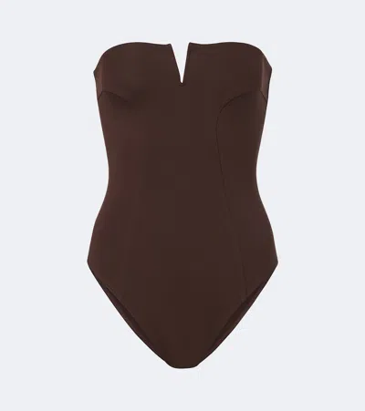 Eres Apparence Stretch-jersey Swimsuit In Brown
