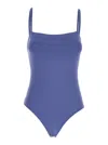 Eres 'aquarelle' Blue Swimsuit With Square Neck And Spaghetti Straps In Blue