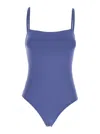Eres 'aquarelle' Blue Swimsuit With Square Neck And Spaghetti Straps In Blue