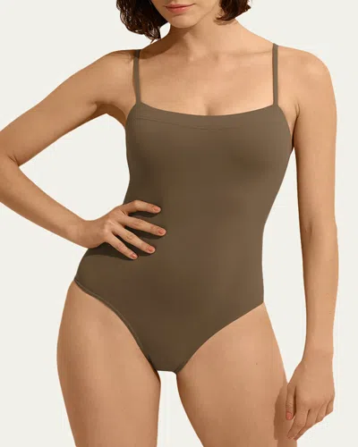 Eres Aquarelle One-piece Swimsuit With Thin Straps In Green