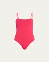 Eres Aquarelle One-piece Swimsuit With Thin Straps In Grenadine