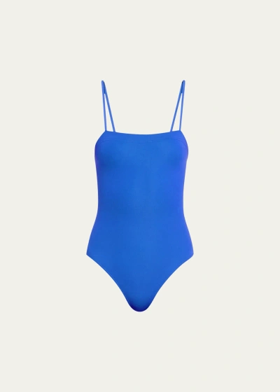 Eres Aquarelle One-piece Swimsuit With Thin Straps In Mediterranee