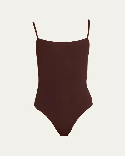 Eres Aquarelle One-piece Swimsuit With Thin Straps In Tonka
