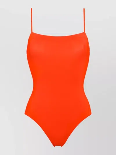 Eres Aquarelle One Piece Tank Swimsuit High Cut In Orange
