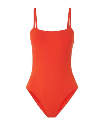 Eres Aquarelle Spaghetti Strap Swimsuit In Orange