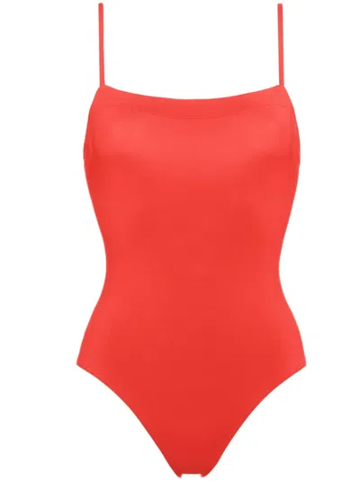 Eres Aquarelle Square-neck Swimsuit In Red