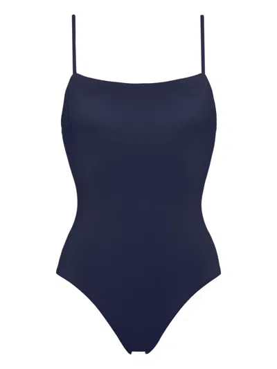 Eres Aquarelle One-piece Swimsuit With Thin Straps In Bain De Minuit